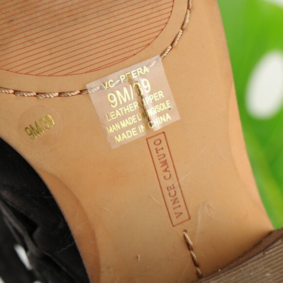 Vince Camuto Womens Peera Boot Size 9 Black Nubuck Cutouts Bootie Low Block Heel - Picture 8 of 12